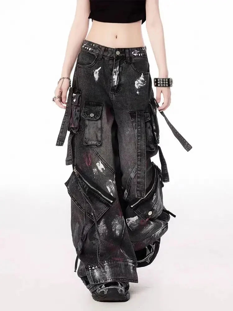 Black Baggy Jeans Men Y2k – Bild 2