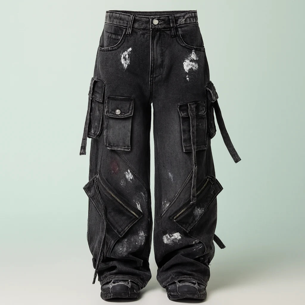 Black Baggy Jeans Men Y2k - image 1