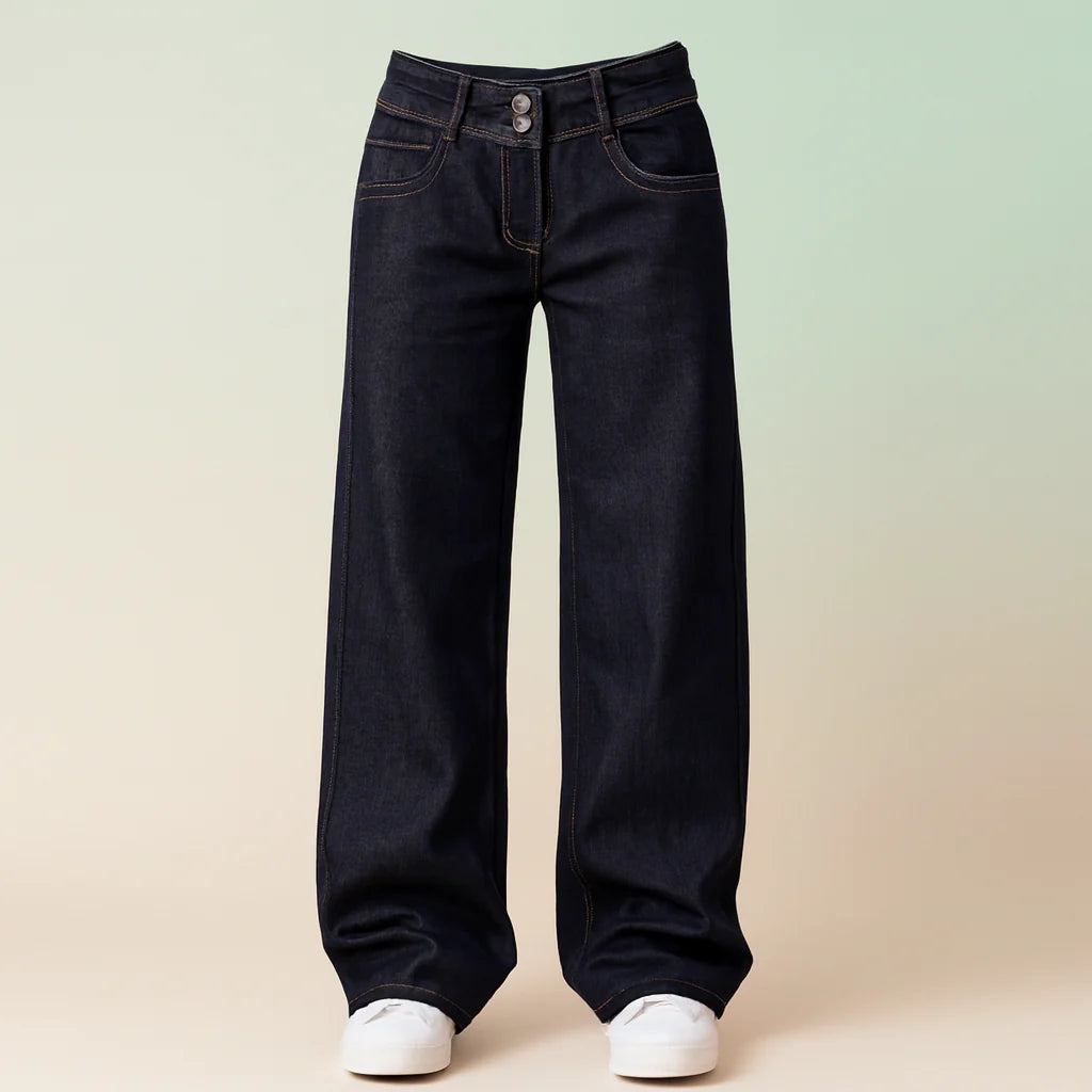 Low-Rise Y2k Dark Wash Baggy Jeans - image 1
