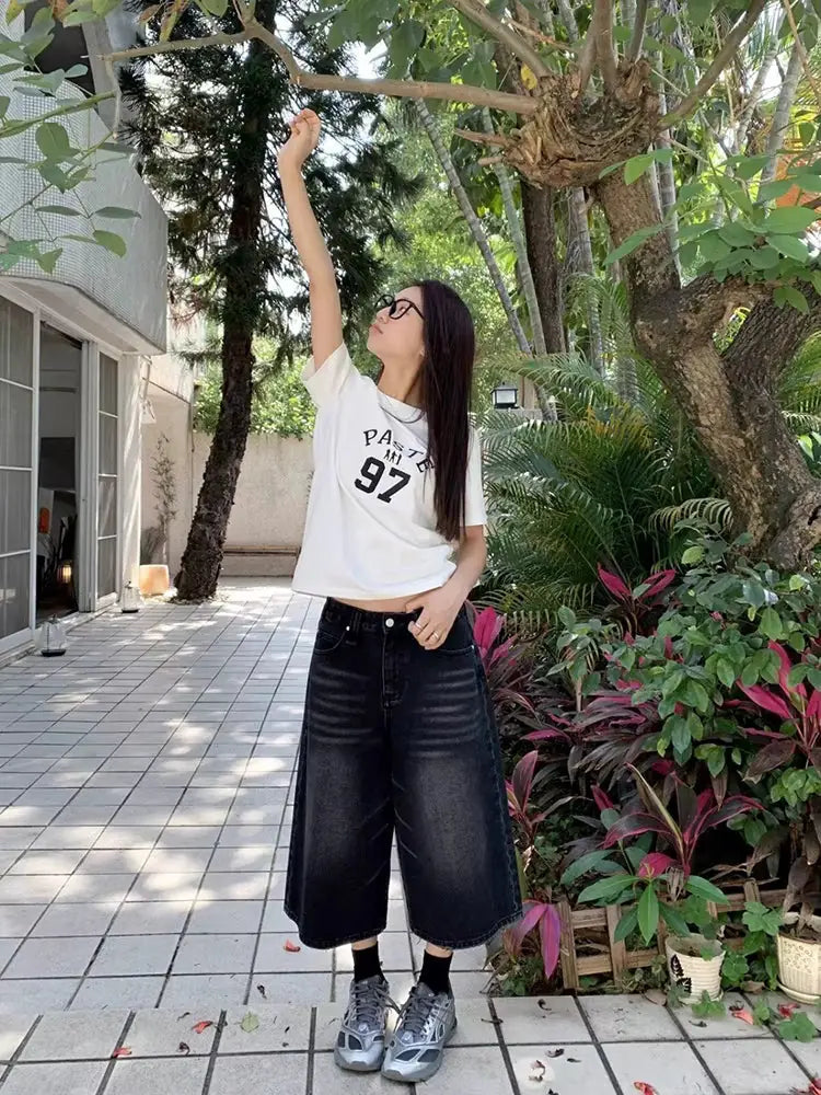 Y2k Baggy Jean Shorts – Bild 4
