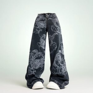 Baggy Jeans Mit Print Y2k