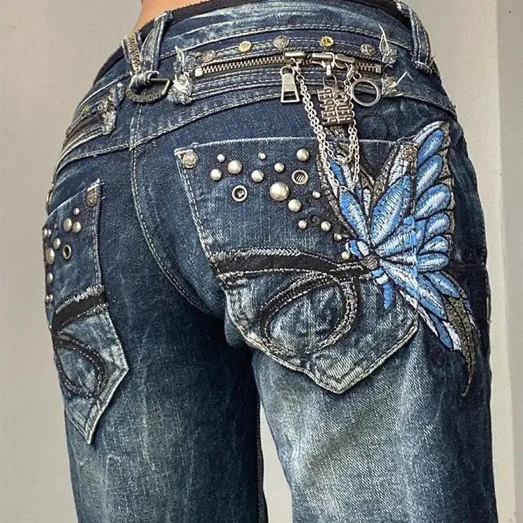 Flared Jeans Damen Y2k – Bild 2