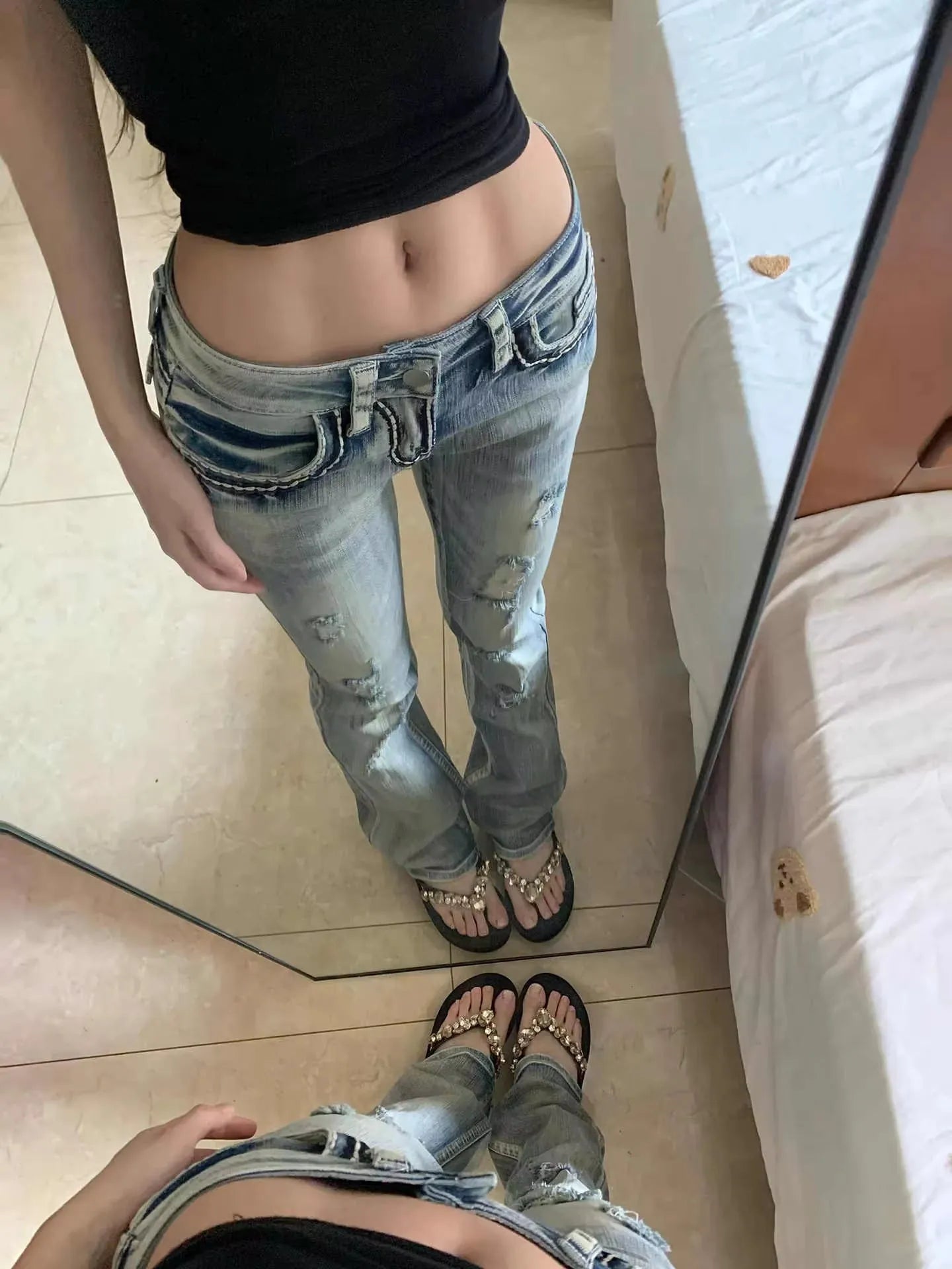 Low Rise Skinny Jeans Y2k – Bild 2