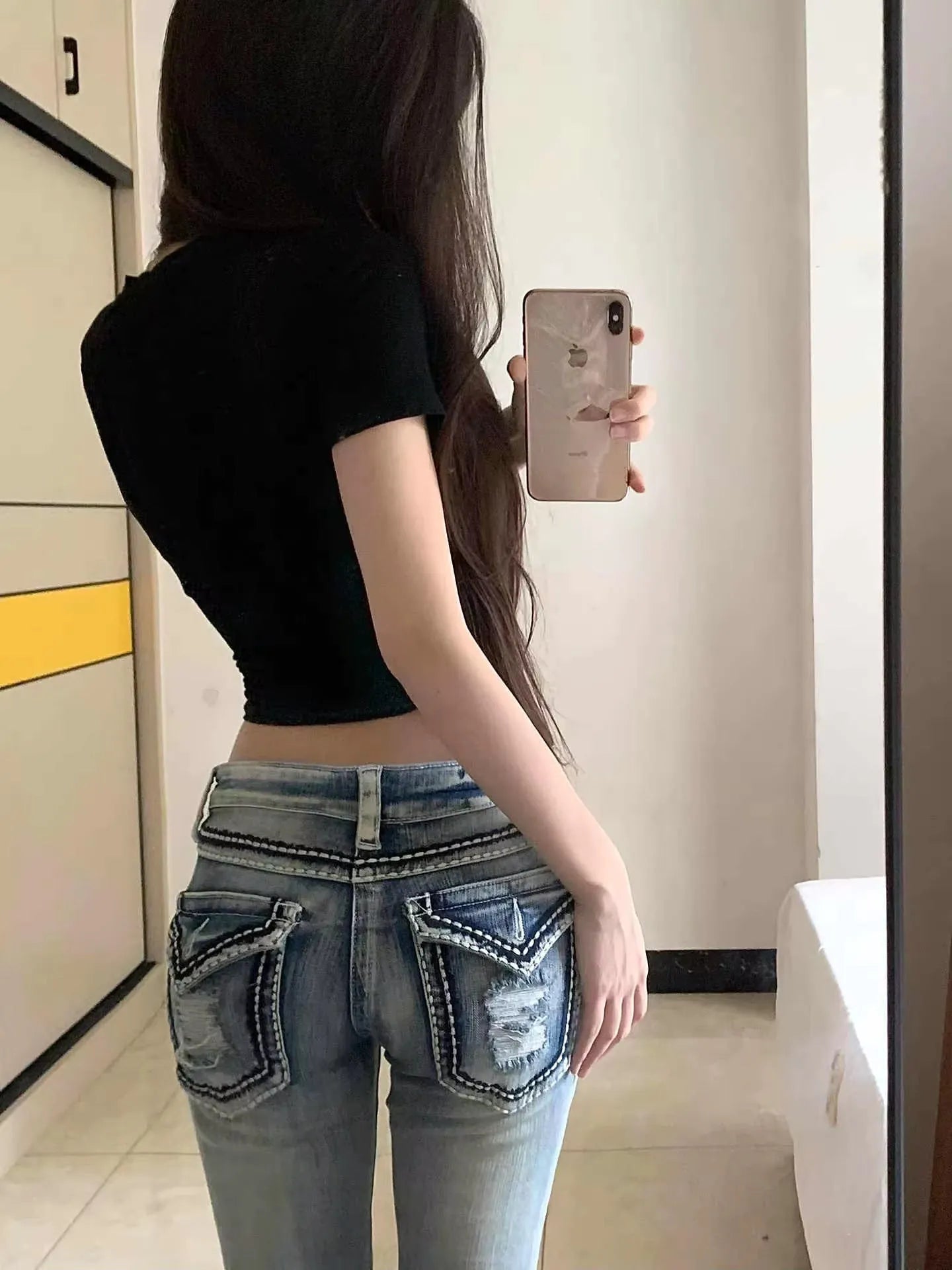 Low Rise Skinny Jeans Y2k – Bild 3